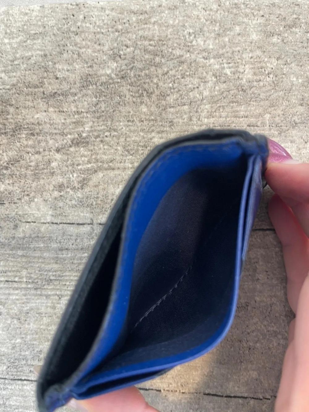 Alexander McQueen Mens Wallet Card Holder Leather Blue